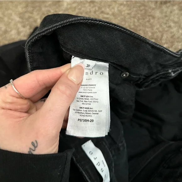 Sandro Paris Rudie Studded High Waisted Jeans - Picture 8 of 9